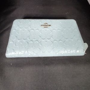 Coach Baby Blue Full Zip Wallet